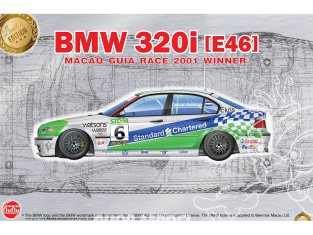 NuNu maquette voiture de Piste PN24041 Bmw 320i Super Production MACAU GUIA RACE 2001 Vainqueur 1/24 Edition Limitée