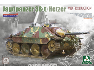 Takom maquette militaire 2171X Jagdpanzer 38(t) Hetzer Mid Production sans intérieur 1/35 Edition Limitée