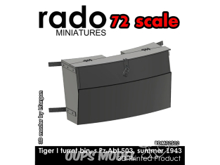 Rado miniatures accessoire RDM72S02 Bac de tourelle Tigre I s.Pz.Abt.503 - Ete 1943 1/72