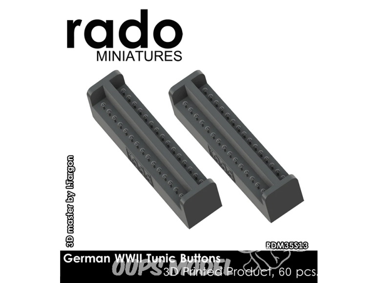 Rado miniatures accessoire RDM35S13 Boutons tunique Allemande WWII 1/35