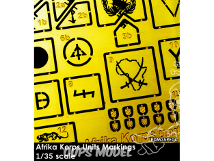Rado miniatures figurines photodécoupe RDM35PE14 Marquages insignes Afrika Korps 1/35