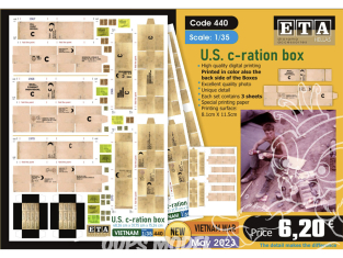 ETA diorama 440 U.S. Boîte de rationnement de la guerre du Vietnam 1/35