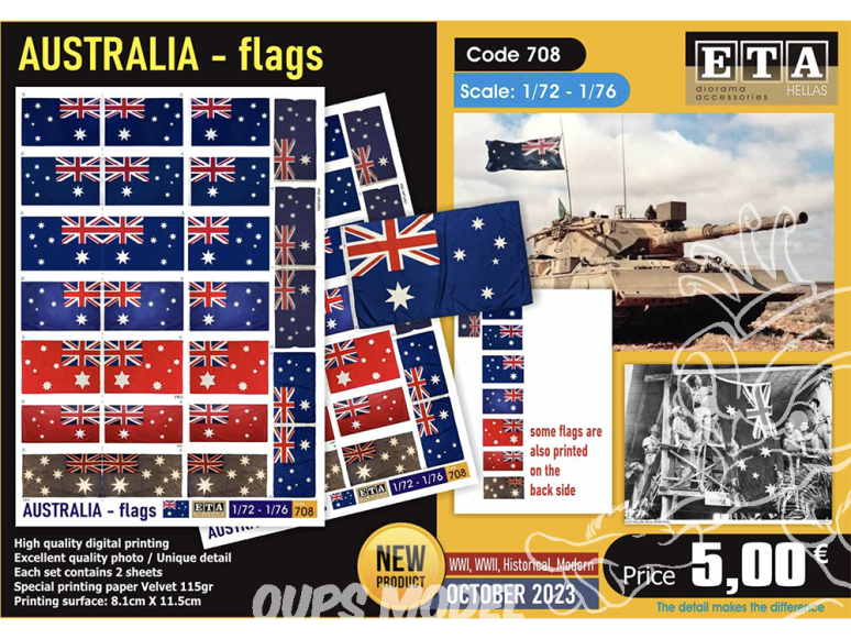 ETA diorama 700 Drapeaux Australiens 1/35