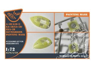 Clear Prop caches CPA72104 Masque de peinture A-3B sur "papier kabuki jaune" pour kits Hasegawa 1/72