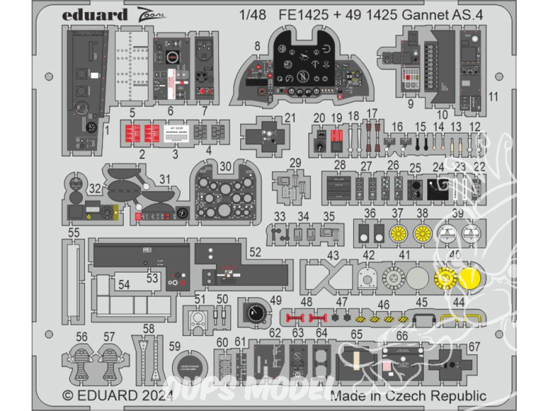 EDUARD photodecoupe avion 491425 Amélioration Gannet AS.4 Airfix 1/48