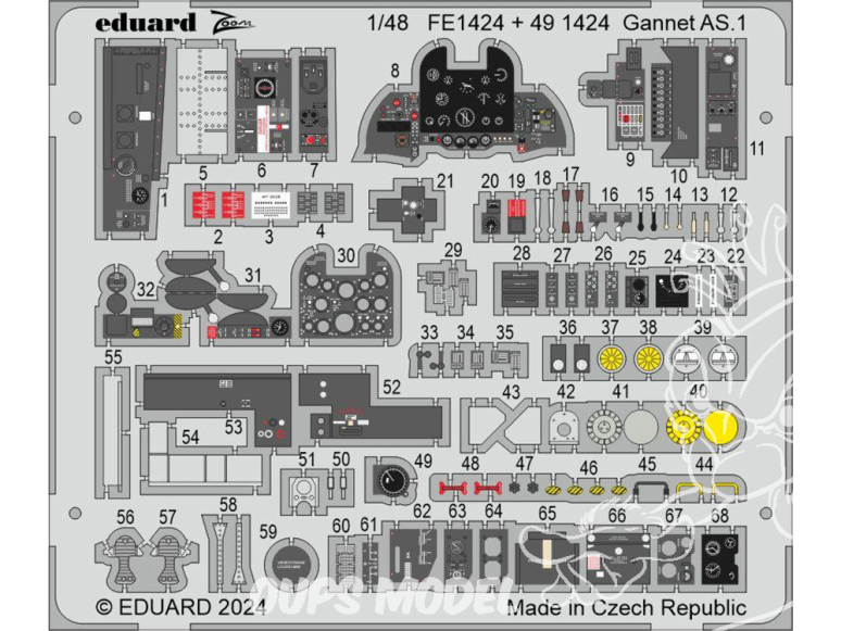 EDUARD photodecoupe avion FE1424 Zoom amélioration Gannet AS.1 Airfix 1/48