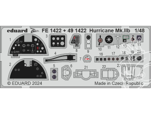 EDUARD photodecoupe avion 491422 Amélioration Hurricane Mk.IIb Arma Hobby 1/48