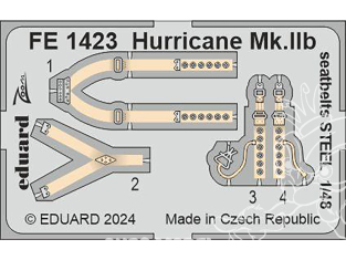 EDUARD photodecoupe avion FE1423 Harnais métal Hurricane Mk.IIb Arma Hobby 1/48