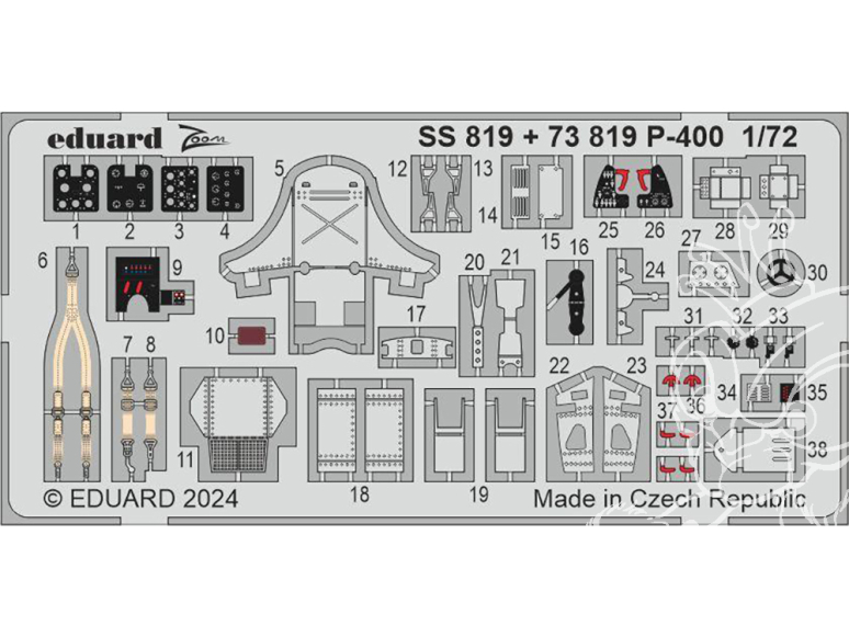 Eduard photodecoupe avion SS819 Zoom amélioration P-400 Arma Hobby 1/72