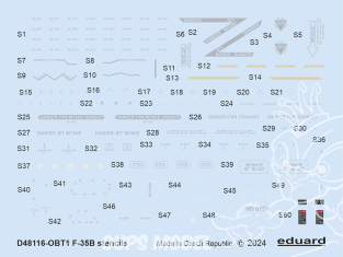 Eduard Decalques avion D48116 Marquages / Stencils F-35B Tamiya 1/48