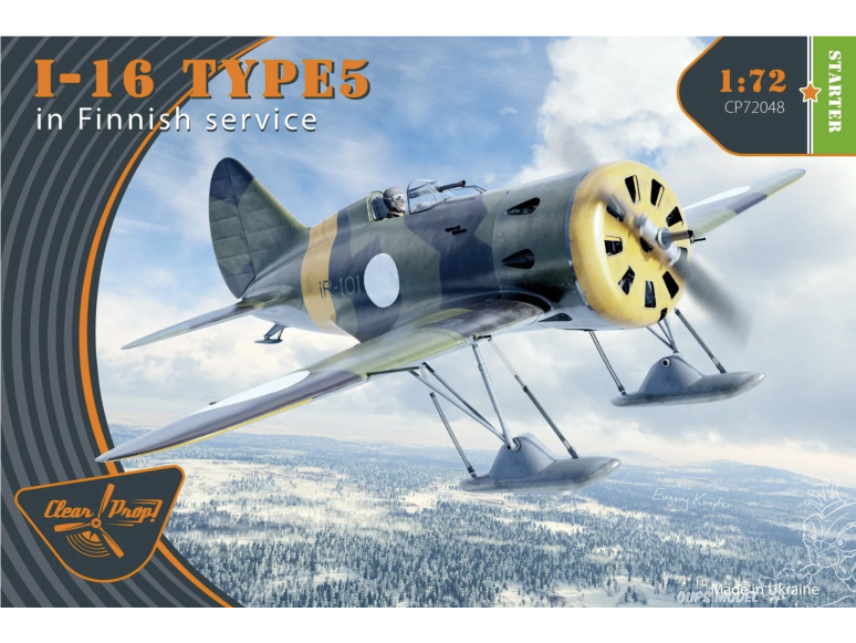 Clear Prop maquette avion CP72048 Polikarpov I-16 type 5 en service finlandais STARTER KIT 1/72