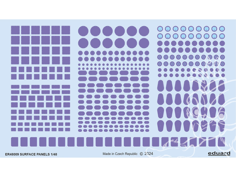 Eduard décalques ER48009 Panneaux de surface en relief - Surface panels 1/48