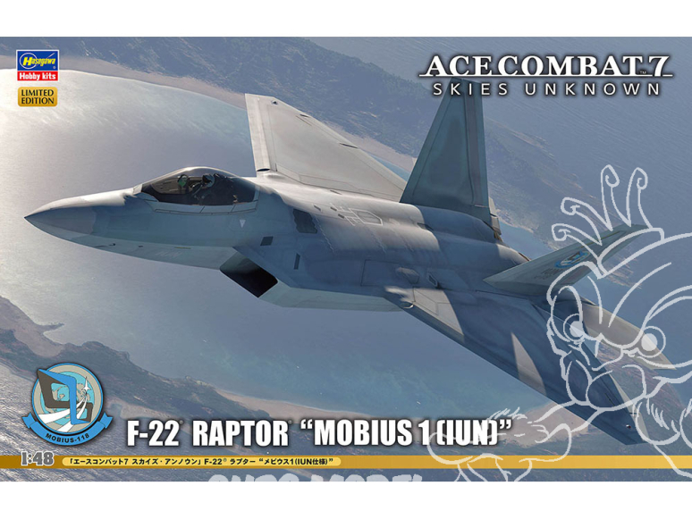 Hasegawa maquette avion 52371 «Ace Combat 7 Skies Unknown» F-22 Raptor «Mobius 1 (spécification IUN)» 1/48