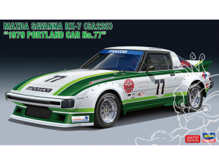 Hasegawa maquette voiture 20661 Mazda Savanna RX-7 (SA22C) « 1979 Portland CAR n°77 » 1/24