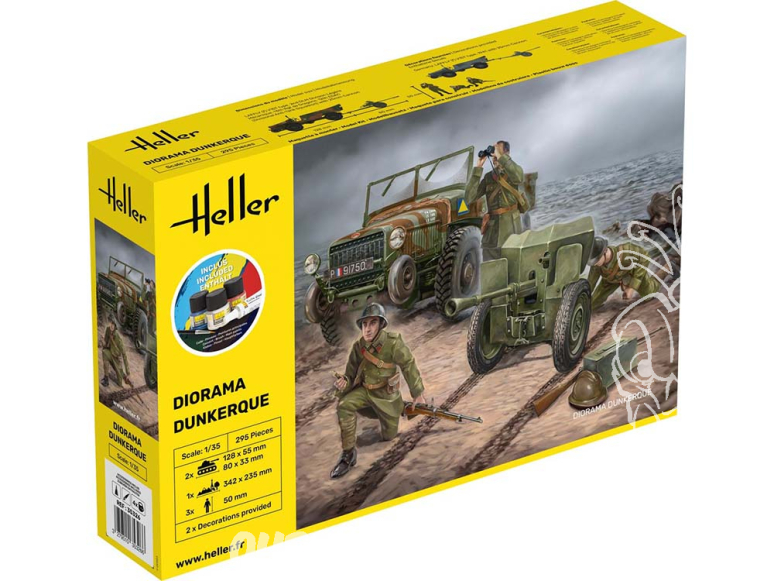 Heller maquette militaire 35326 STARTER KIT DIORAMA DUNKERQUE inclus peintures principale colle et pinceau 1/35