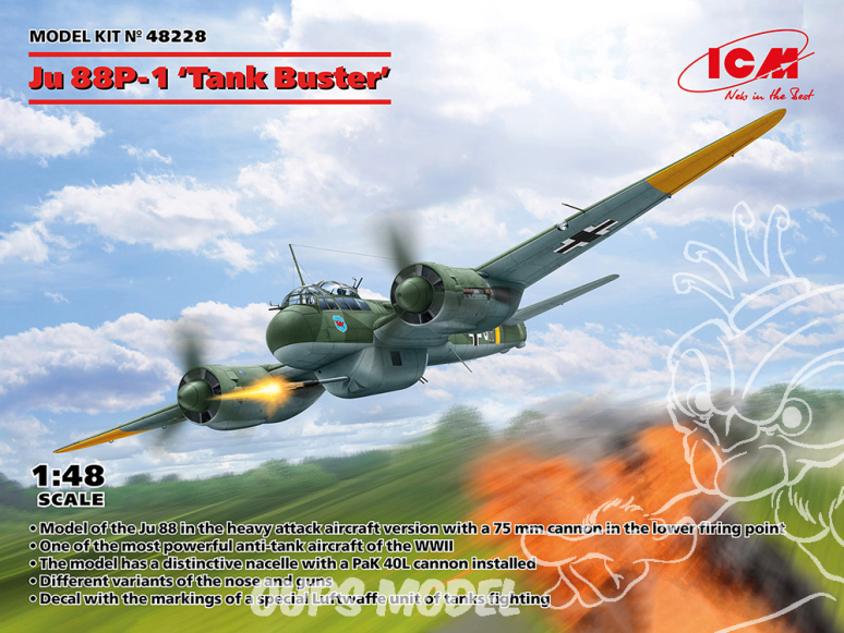 Icm maquette avion 48228 Junkers Ju 88P-1Chasseur de char 1/48