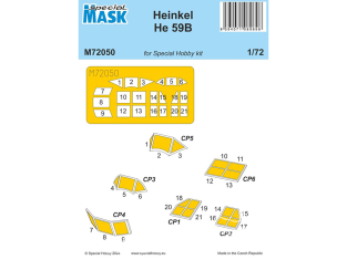 Special Hobby Masque avion M72050 Pour Heinkel He 59B kit Special Hobby 1/72