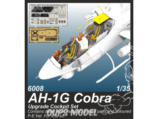 Cmk kit d'amélioration 6008 Ensemble de mise à niveau du cokpit d'un AH-1G Cobra pour kits ICM 1/35