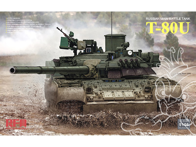 Rye Field Model maquette militaire 5105 T-80U Char de combat principal Russe 1/35