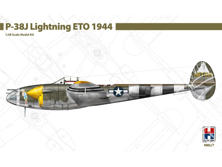 Hobby 2000 maquette avion 48027 P-38J Lightning ETO 1944 1/48