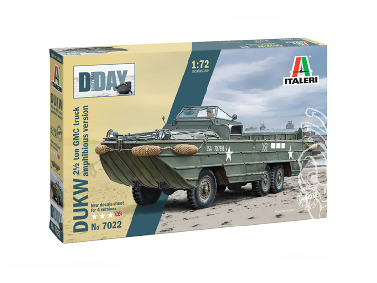 Italeri maquette 7022 Camion DUKW 2 1/2 tonnes GMC version amphibie Jour J 80° Anniversaire 1/72