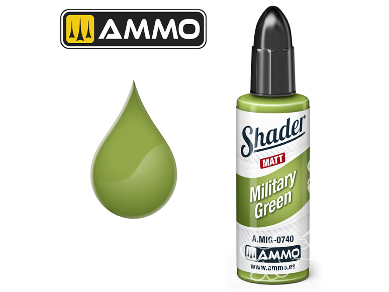 MIG Shader Matt acrylique 740 Vert militaire 10ml