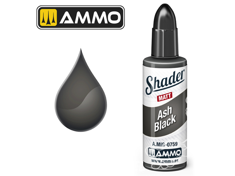 MIG Shader Matt acrylique 759 Noir cendre 10ml