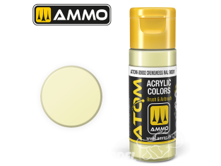 ATOM MIG peinture acrylique 20002 Blanc creme RAL9001 - Cremeweiss RAL9001 20ml