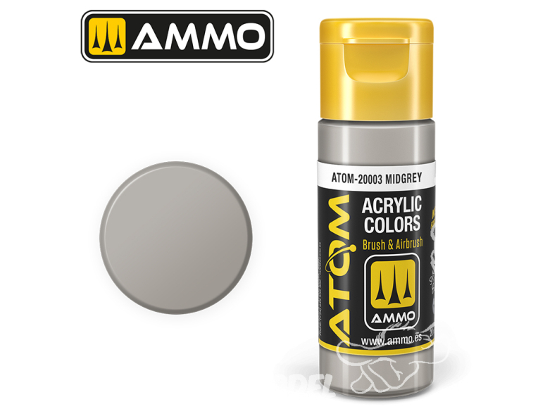 ATOM MIG peinture acrylique 20003 Gris moyen - Midgrey 20ml