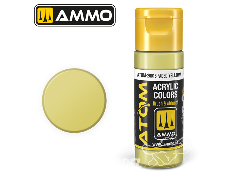 ATOM MIG peinture acrylique 20016 Jaune délavé - Faded Yellow 20ml