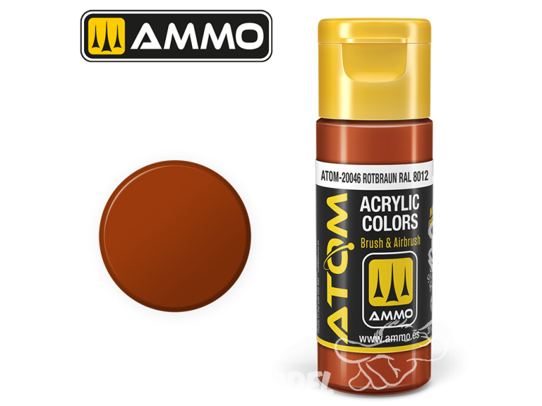 ATOM MIG peinture acrylique 20046 Rotbraun RAL8012 20ml