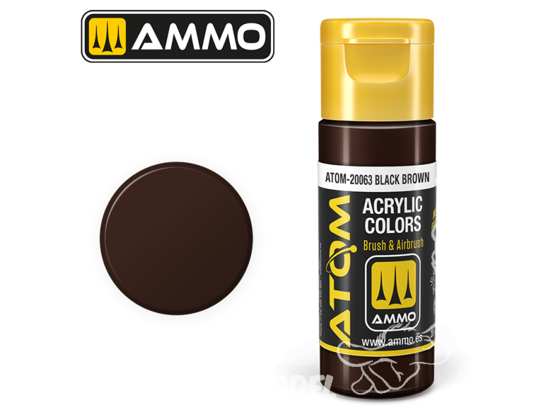 ATOM MIG peinture acrylique 20063 Marron noir - Black Brown 20ml