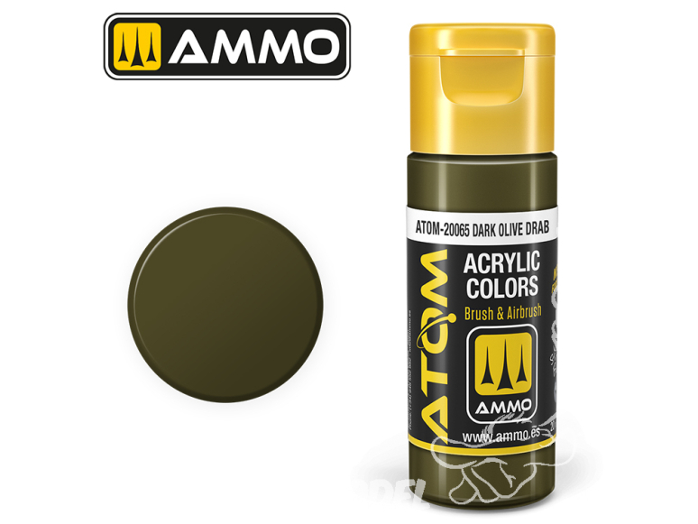 ATOM MIG peinture acrylique 20065 Olive drab foncé - Dark olive drab 20ml