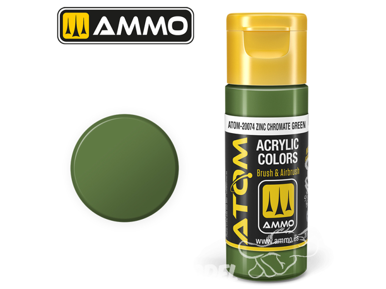 ATOM MIG peinture acrylique 20074 Vert chromate de zinc - Zinc chromate Green 20ml