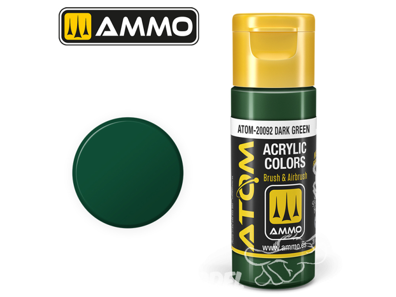 ATOM MIG peinture acrylique 20092 Vert foncé - Dark Green 20ml