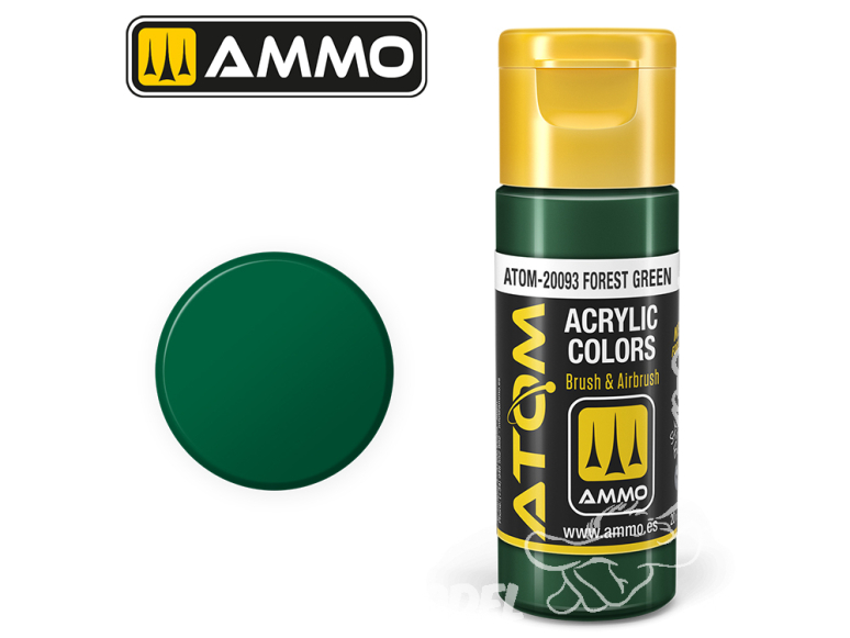 ATOM MIG peinture acrylique 20093 Vert fôret - Forest Green 20ml