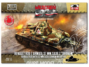 First to Fight maquette militaire pl107 Renault R39 avec 37mm SA38 canon avec tail 1/72