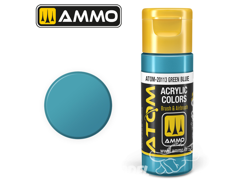 ATOM MIG peinture acrylique 20113 Bleu Vert - Green Blue 20ml