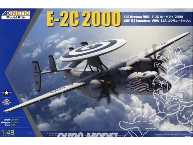 Kinetic maquette avion 48135 Grumman E-2C Hawkeye 2000 VAW-123 Screwtops 1/48