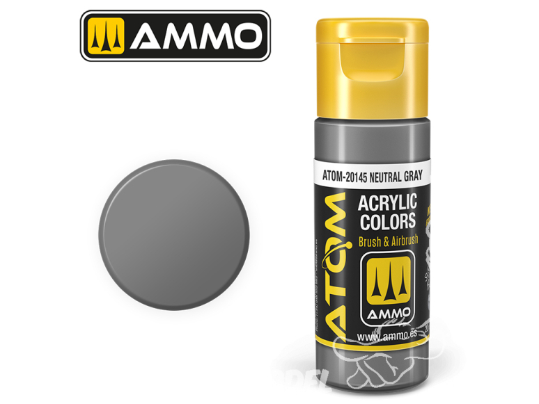 ATOM MIG peinture acrylique 20145 Gris Neutre - Neutral Grey 20ml