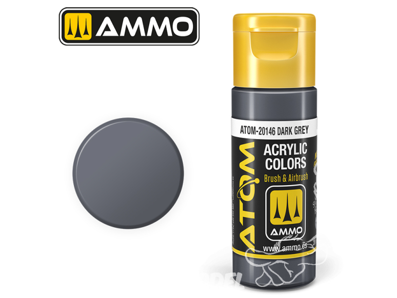 ATOM MIG peinture acrylique 20146 Gris Foncé - Dark Grey 20ml