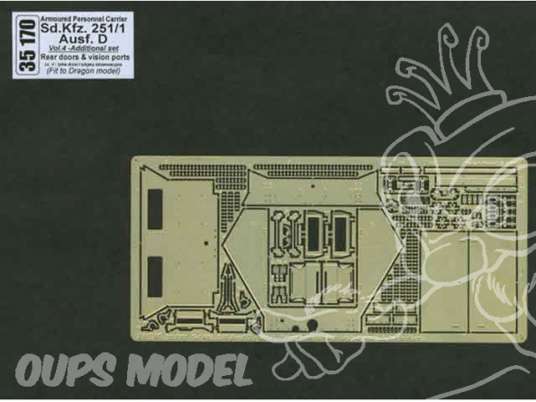 Aber 35170 Armoured personnel carrier Sd.Kfz. 251/1 Ausf. D - vol. 4 additional set portes arriere et fentes de vision 1