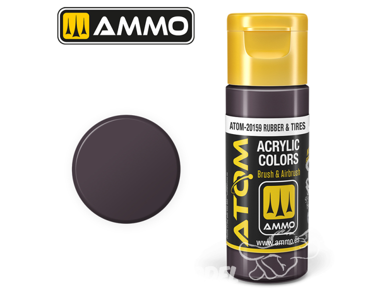 ATOM MIG peinture acrylique 20159 Caoutchouc & pneus - Rubber & Tires 20ml