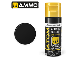 ATOM MIG peinture acrylique 20162 Noir satiné - Satin Black 20ml