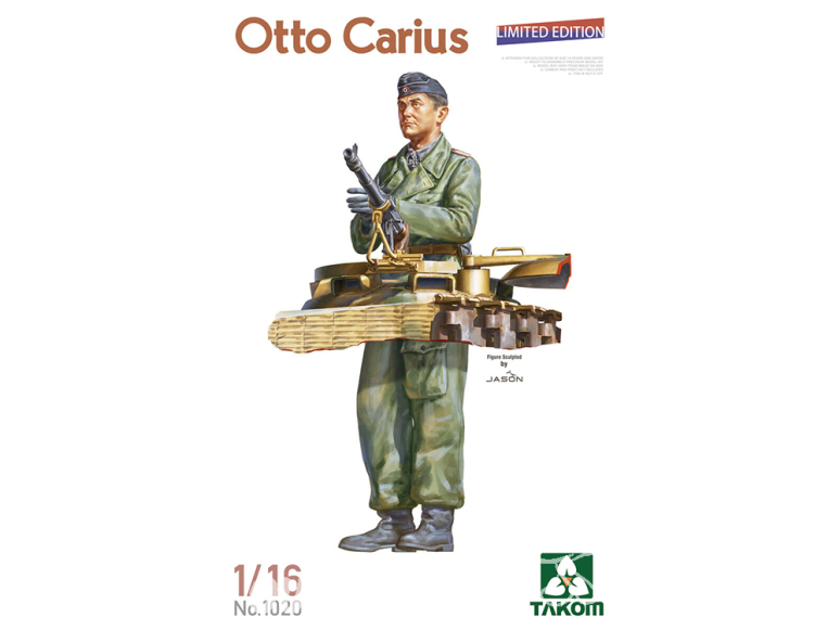 Takom maquette militaire 1020 Figurine Otto Carius 1/16 Edition Limitée