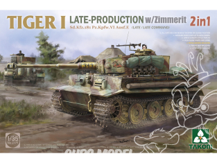 Takom maquette militaire 2199 Tigre I Late-Production w/ Zimmerit Sd.Kfz.181 Pz.Kpfw.VI Ausf.E Late / Late Command 1/35