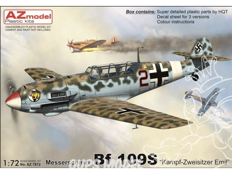 AZ Model Kit avion AZ7869 Messerschmitt Bf 109E-0 First Emil 1/72