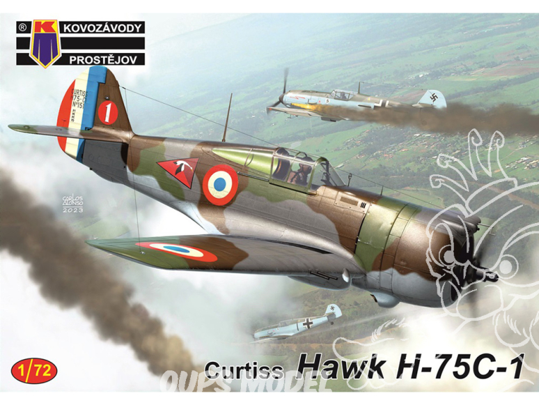 KP Model Kit avion 0419 Curtiss Hawk H-75C-1 chasseur Français 1/72