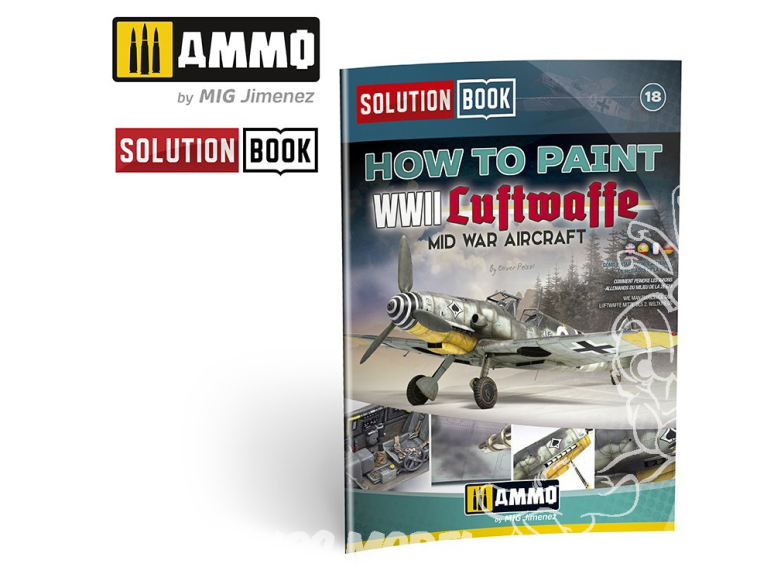 MIG Librairie 6526 Solution Book - Comment peindre les avions Allemand Luftwaffe du milieu de la WWII en Français (Multilangues)