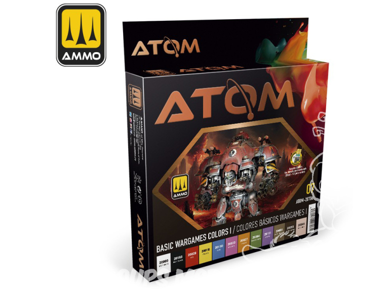 MIG peinture Atom 20706 Set peinture Couleurs Basiques Wargames Set 1 12 x 20ml